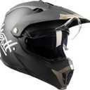 Westt Dual Sport Motorcycle Helmet Off-Road Helmets for Adults, Dual Visor Motorcycle Helmet - Full Face ATV UTV Helmet Dirt Bike Motocross Helmets DOT Approved (XL (24.02-24.41 in), Black-gold)