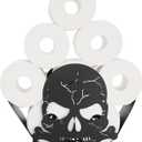Sumnacon Toilet Paper Holder Metal Toilet Paper Storage Freestanding Toilet Paper Roll Holder Decorative Toilet Paper Holder Stand Whimsical Skull Toilet Paper Organizer for Bathroom Counter Floor