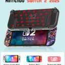 Dockable Protective Case for Nintendo Switch 2 2025 - Cute Cartoon Red Design Clear TPU Slim Hard Cover for Joycon 2 for Women Teens Girls Boys