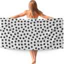 Cute Paws Dog Pet Beach Towel Gifts for Women Dog Lovers Owner, Funny Black and White Microfiber Quick Dry Travel Sand Free Beach Towels Oversized Decor for Bathroom Swimming Pool 30x60 Inch