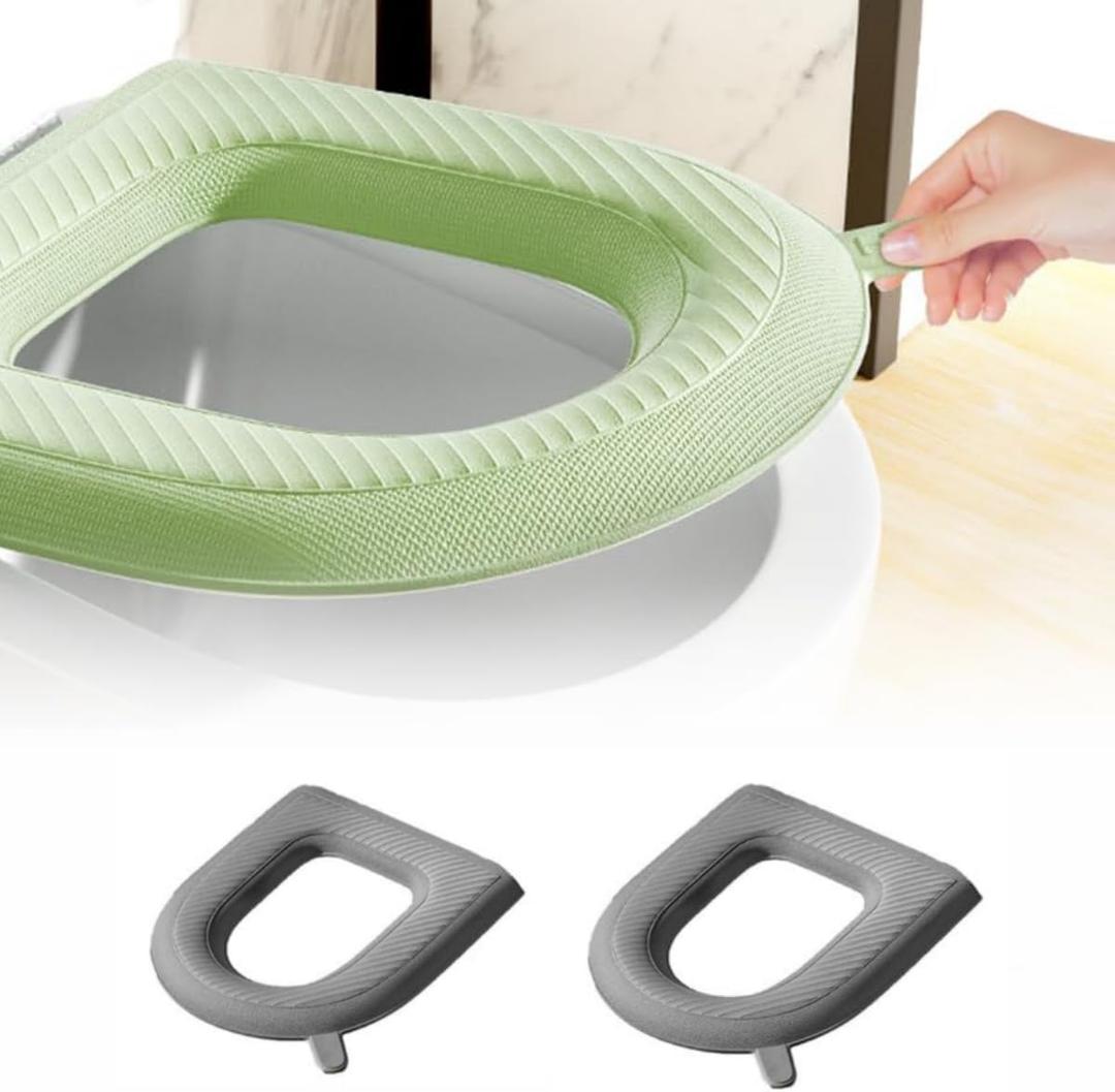Waterproof Toilet Seat Cushion, 2024 New Toilet Seat Cover Pads, Reusable Waterproof EVA Toilet Seat Cushion, Padded Toilet Seat, Washable Toilet Cover Seat Pad for Home Hotel (Gray 2psc)