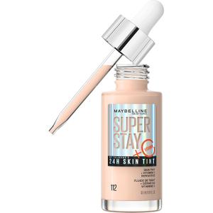 Maybelline Super Stay Up to 24HR Skin Tint, Radiant Light-to-Medium Coverage Foundation, Makeup Infused With Vitamin C, 112, 1 Count (1 Fl Oz (Pack of 1))