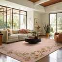 Washable Rug 8x10 Area Rugs for Living Room: Bedroom Rug Stain Resistant Non Slip Low Pile Ultra Soft Faux Wool Lightweight Large Carpets for Dining Room Kitchen Farmhouse Home Office Indoor