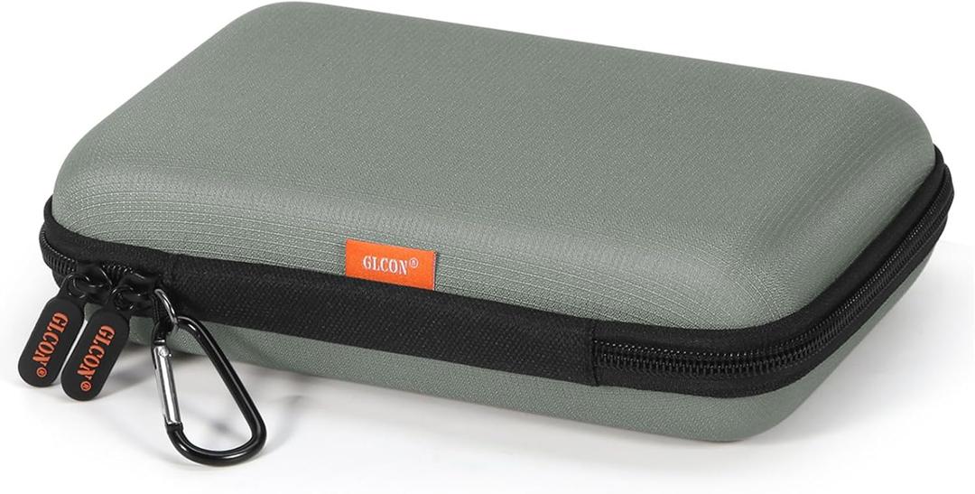 Gray-Green Hard Shell Carrying Case for External Hard Drive, Hard Disk, Power Bank, Charger, Cable, Cell Phone, Electronic Accessories - Larger Capacity Storage Pouch Shockproof Travel Case Bag