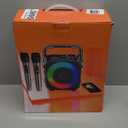 Karaoke Machine, Portable Bluetooth Speaker with 2 Wireless Microphones for Adults & Kids with Lights, Karaoke Microphone with PA System Supports USB/TF/REC/FM/AUX for Home Party Home System Packages (Black)