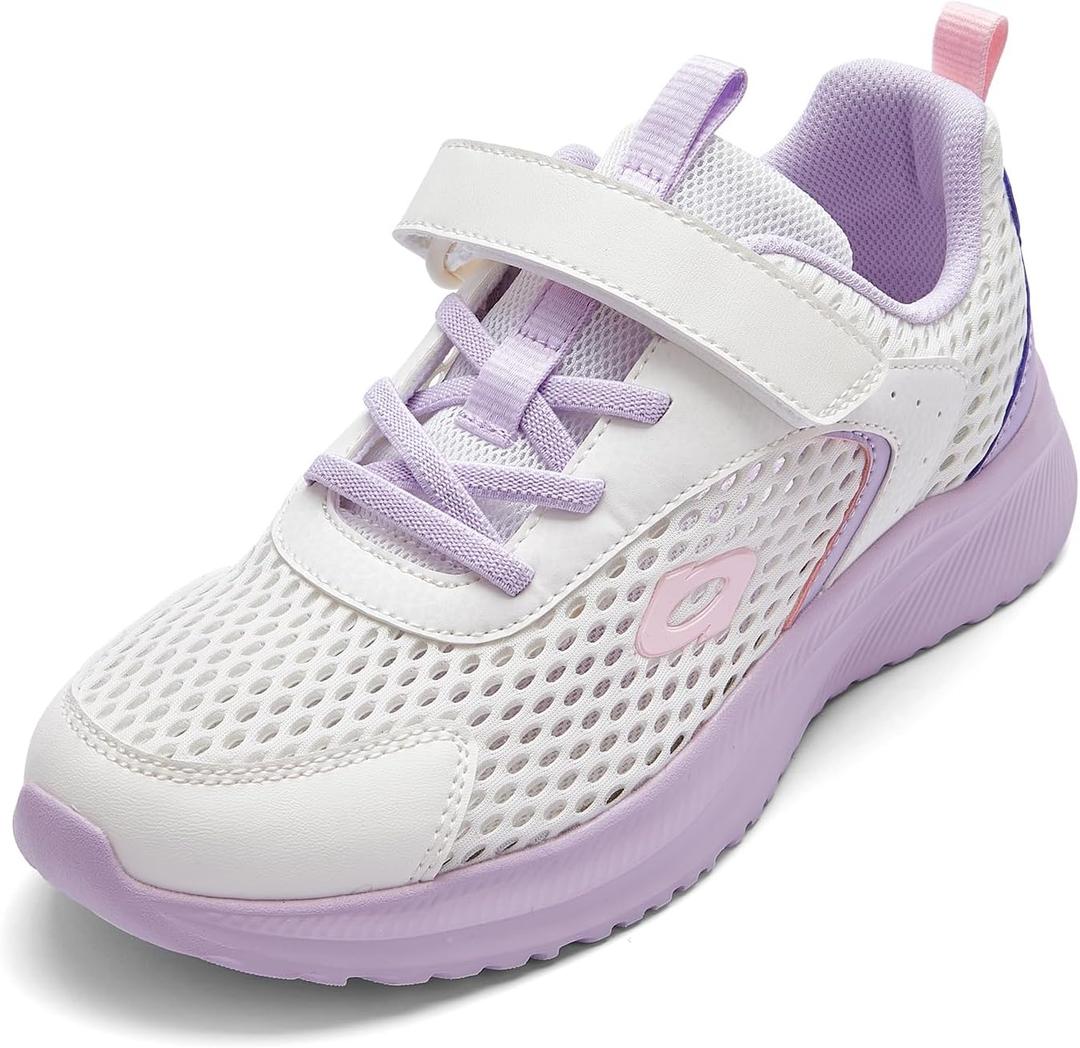 Balabala Mesh Girls Sneakers Boys Sneakers Kids Shoes Running Shoes Lightweight Girl Shoes Sports Tennis Hiking Athletic (4 Big Kid, Purple)