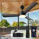 PBLALA Ceiling Fans with Lights,36" LED Fan Light Hanging with Hook,Hook Type Ceiling Fan,Plug in Ceiling Fan Light,40W,3000-6500k,Remote Control,Portable Fan for Camping Bed,Patios,(Black)