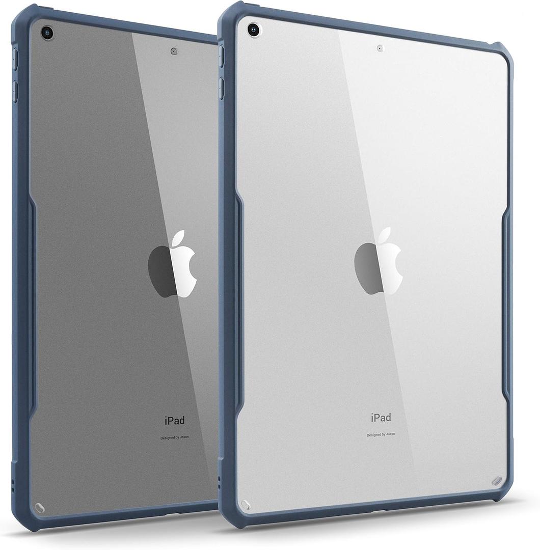 TineeOwl iPad 9/8/7 (10.2-Inch, 2021/2020/2019 Model, 9th / 8th / 7th Generation) Ultra Slim Clear Case, Flexible TPU, Lightweight, Thin (Navy Blue)