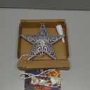 8 Christmas Star Tree Topper Silver Glittered Hollow 3D Christmas Tree Star Topper Built in 10 Bulbs String Lights Treetop Plug in (4 Bulbs 2 Fuses Spare) for Holiday Decor Tree Decorations