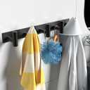 VAEHOLD Black Hat and Coat Wall Mount Rack 5 Hooks for Robes, Bags, Keys, and Towels Bathroom Towel Hanger Organizer (1 Pack)