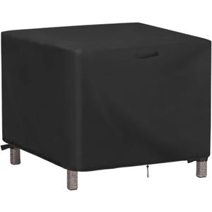 Outdoor Ottoman Cover Square, 26 Inch Waterproof Patio Ottoman Cover, Heavy Duty Outdoor Side Table Furniture Covers - 26 x 26 x 18 Inch