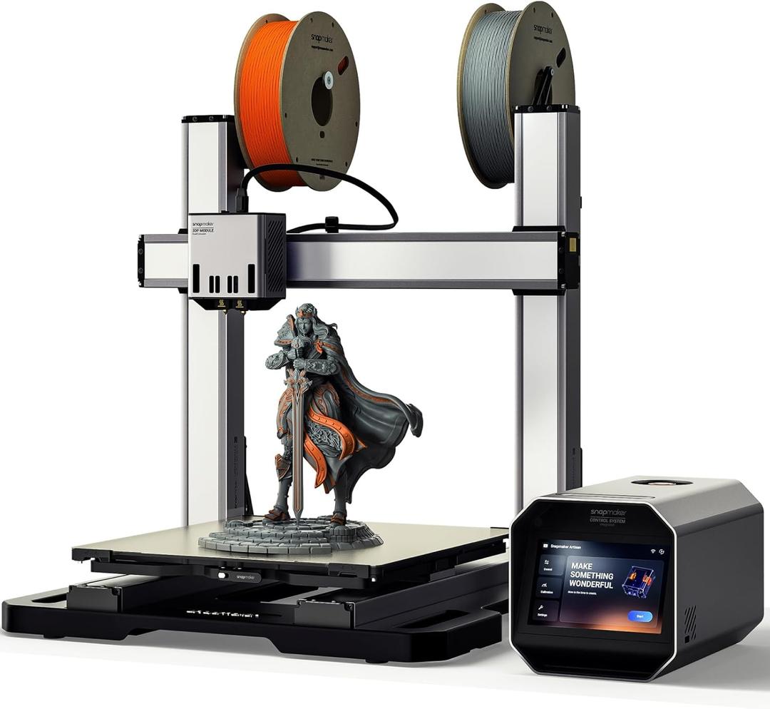 Snapmaker Artisan 3D Printer,Dual Extrusion 3D Printing,400x400x400mm Large Printing Size,Industrial-Grade Linear Rails Auto Bed Leveling,Quick Swap Modular Design,with 7" Touchscreen