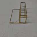 Vintage Golden Glass Lidded Box Clear Glass & Brass Metal Storage Jewelry and Cosmetic Makeup Organizer with Lid Beauty Display, Rectangle with 3 Compartment