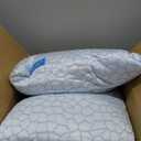 QUTOOL Double Sided Cooling Pillow for Side and Back Sleepers, Adjustable Soft & Firm Shredded Memory Foam Pillows for Neck Pain Relief, Curved Bed Pillows Queen Size Set of 2