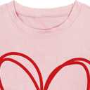 LAZYCHILD Kids Valentine Shirt Girls Valentines Day Shirts Heart Graphic Long Sleeve Striped Tee Tops 5-14 Years