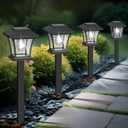 Sparkblaze 10 Pack Solar Pathway Lights Outdoor, LED Solar Yard Lights Dusk to Dawn Solar Garden Lights for Lawn, Walkway, Path & Landscape Lighting. (10, Cold White)
