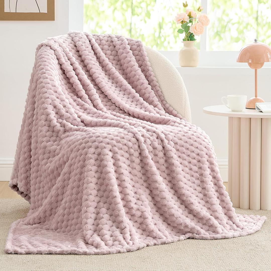BEDELITE Lotus Pink Twin Blanket for Couch, Soft Cozy Gift for Women, 60*80