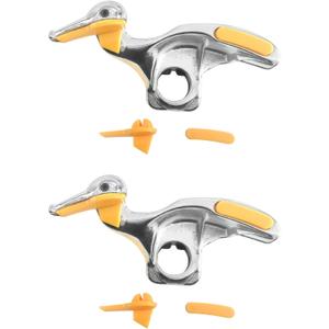 QWORK Tire Changer, 2 Pack Automobile Tire Changer Mount Demount Duck Head Tool with 1 Pair Rim Protector for Replacement, Cast Steel, 30mm