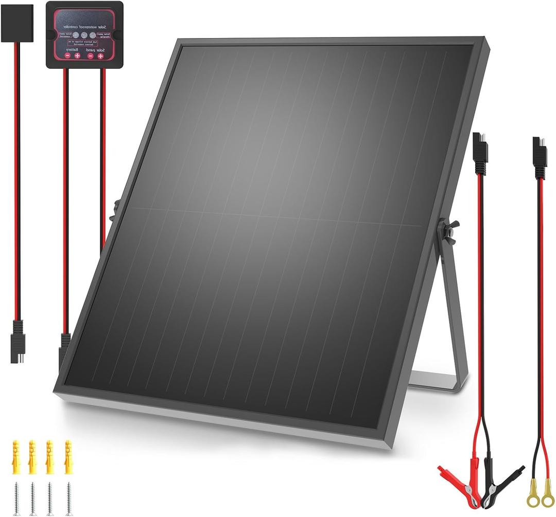25W Solar Panel Kit with Smart MPPT Controller | 12V Waterproof Battery Charger Maintainer for RV, Boat, Car, Motorcycle, ATV,Phone