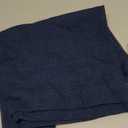 KOUFALL Navy Blue Valances for Windows,Sheer Linen Look Valance Curtains for Kitchen Bathroom,Dark Blue