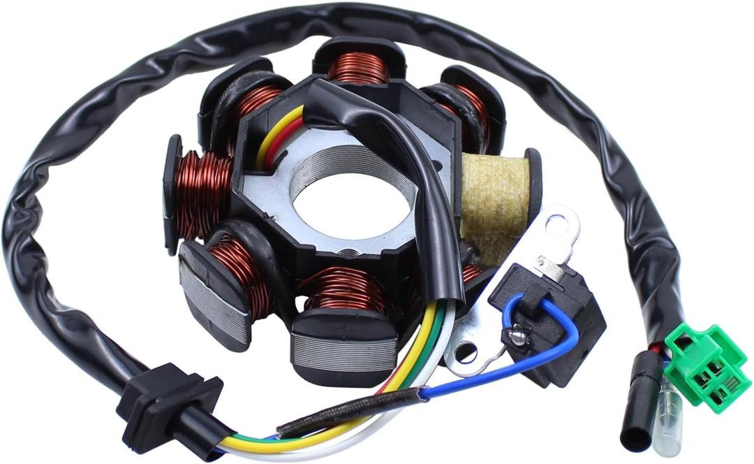 ApplianPar 8 Pole 8 Coil Magneto Stator Ignition Coil for GY6 125cc 150cc Engine ATV Scooter Go Kart Quad Dirt Bike Buggy Moped