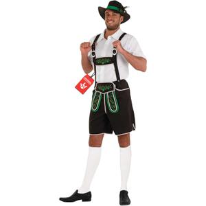 fun shack Mens Lederhosen Oktoberfest Costume, German Outfit for Men, Traditional Oktoberfest Attire, Festive Wear (X-Large, Black)