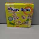 Large Letter Piggy Bank for Kids Boys Girls Wooden Personalized Piggy Banks A-Z with Target Area Clear Alphabet Banknote Coin Banks for Gift Decoration Baptism (C)