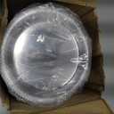 300 Pack Clear Disposable Plastic Plates with Sticker 7 Inch Heavy Duty Round Plates Food Grade Solid Color Dinner Party Plates for Party Supplies, Dinner, Picnic