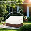 Patio Sofa Covers,100% Waterproof 2-Seater Outdoor Loveseat/Bench Cover,Patio Furniture Covers,66" Wx 35" Dx 36" H,Beige&Brown