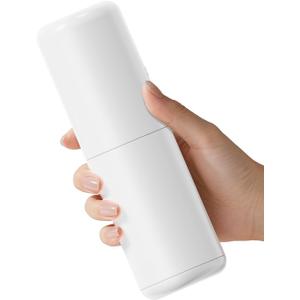Toothbrush Holder Travel  Portable Toothpaste and Tooth Brushes Case for Traveling with Rinse Cup, Leak-Proof Cover for On-The-Go Oral Care (White)