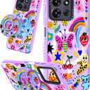 Lotadilo Cute Case for Moto G Power 2026/2025/Play 5G 2025 for Women Girls - Funny Crayon Drawing Design Compatible with Magsafe Ring Holder Magnetic Stand Kickstand Fashion TPU Phone Covers Kawaii