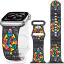 Silicone Watch Bands Compatible with iWatch 38mm 40mm 41mm 42mm 44mm 45mm for Women Men,Replacement Sport Wristbands for iWatch Series 8 7 6 5 4 3 2 1