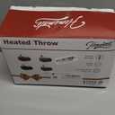 Homemate Heated Blanket Electric Throw - 50"x60" Heating Blanket Throw 1/2/4/6/8 Hours Auto-Off 10 Heat Levels Over-Heat Protection Soft Flannel Sherpa Heater ETL Certification (Light Grey (Striped))