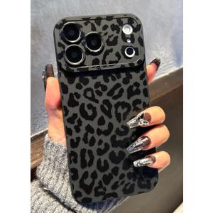 2 iPhone 17 Pro Max Case 6.9 Inch 2025, Aesthetic Leopard Goth Phone Case for Women Girls Men, Silicone Protective Phone Cover for iPhone 17 Pro Max, Black and Yellow Leopard