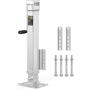 8000 lbs Trailer Jack, 30" Vertical Travel with Adjustable Drop Leg, Heavy Duty Swivel Bolt-on Trailer Jack for Utility, Yacht, and Camper Trailers