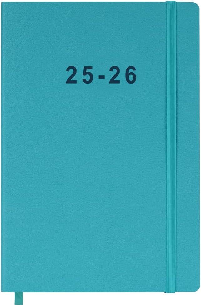 2025-2026 Planner - Weekly and Monthly Planner, Oct 2025 - Dec 2026, Holidays, Contacts and Notes Pages, Vegan Leather Cover, Elastic Closure, 5.5”x8.25”, Teal