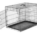 Amazon Basics Durable, Foldable Metal Wire Dog Crate with Tray, Single Door, 30 x 19 x 21 in, Black