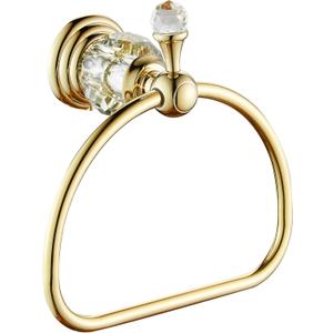 WOLIBEER Gold Towel Ring, Hand Towel Holder for Bathroom,Crystal Towel Holder, Round Hand Towel Ring Wall Mounted.