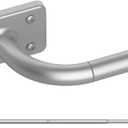 Wrap Around Curtain Rods for Windows 48 to 84 inch,5/8" Small Diameter Adjustable Heavy Duty Silver Curtain Rod With Brackets Blackout Curtain Rod (32 -90")