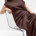 City Chic Women's Plus Size Dress - Beatrix Knot Satin (Brown, XXS)
