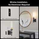 Wireless Wall Sconces with Remote Control, Battery Operated Wall Sconce Set of 2, Black & Gold Rechargeable Dimmable Wall Light for Bedroom Living room Bathroom Hallway Entryway Stairwell, 3000K