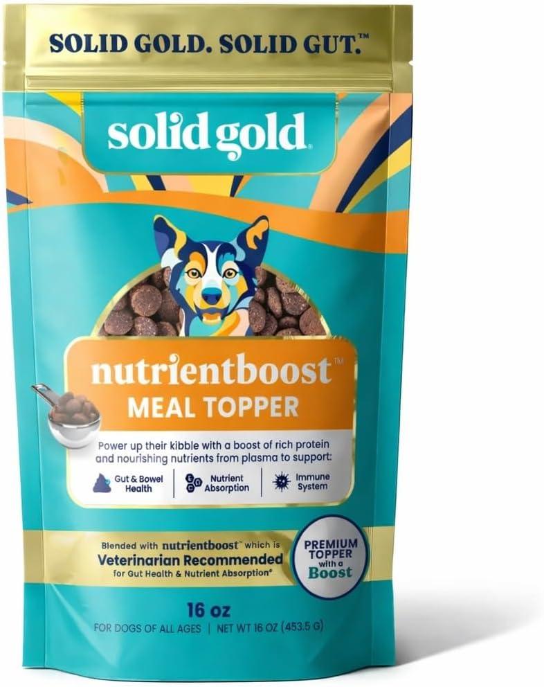 Solid Gold NutrientBoost Meal Toppers for Dogs - High Protein Dog Food Toppers for Dry Food - Grain Free Flavor Enhancer with Vitamins, Minerals & Amino Acids for Gut Health & Immune Support - 1lb (EXP 01/15/28)