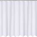 N&Y HOME Extra Wide Shower Curtain Liner Fabric 108 x 72 inches, Hotel Quality, Machine Washable, Water Repellent, White Spa Bathroom Curtains with Grommets, 108x72 (108"W x 72"L (Pack of 1), White)