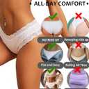 Knowyou Cotton Underwear for Women Cheeky Bikini Womens Underwear Pack Sexy Lace Wasit Hipster Brief Panties for Ladies (Beige, L)