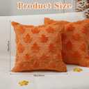 Tudomro 4 Pcs Thanksgiving Maple Leaves Throw Pillow Covers Fall Pillow Covers 18 x 18 Inch 3D Embroidered Soft Faux Fur Pillowcase for Thanksgiving Gifts Autumn Sofa Couch Bed Home Decor (Orange)