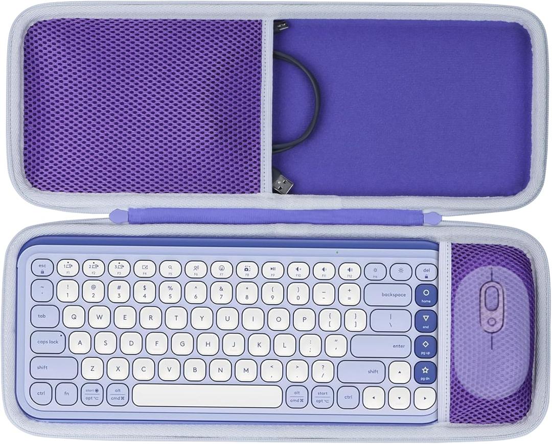 Storage Case Compatible with Logitech POP ICON Combo Keyboard and Mouse Combo (Lilac Case)