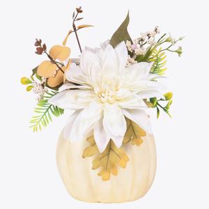 SY Super Bang Fall Pumpkins Decor, White Artificial Flower Plant Berry Foam Faux Big Pumpkins Decorations, for Autumn Harvest Thanksgiving Wedding Fireplace Table Centerpieces Party Decor.