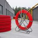 6MM 500FT Duct Rodder, Fiberglass Fish Tape, Heavy-Duty Wire Running Rod with Durable Steel Stand, Fish Tape Cable Puller for Conduit & Electrical Installations