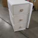 White Night Stand, Narrow Nightstand with Drawers, Modern Nightstand for Bedroom, Dorm and Living Room. 