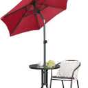 AMMSUN 6ft Patio Umbrella Outdoor Table Umbrellas with Push Button Tilt, UPF50+ Premium Steel Pole and Ribs for Deck, Lawn, Garden, Backyard & Pool (Red)